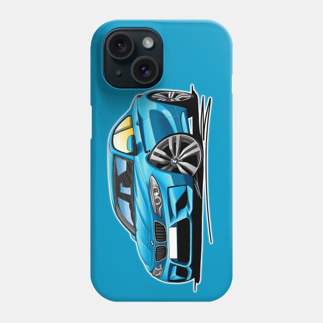 BMW M2 (F87) Blue Caricature Car Art Phone Case by y30man5