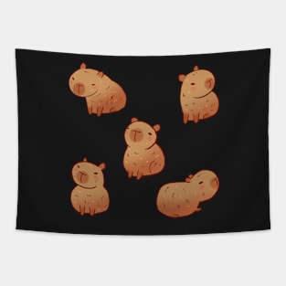 Capybara illustration pack Tapestry