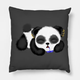 Sleepy Goth Panda Pillow