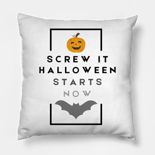 Halloween Starts Now... On a White Designs (: Pillow