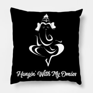 Funny Yoga Ganesh Elephant Hangin With My Omies Pillow