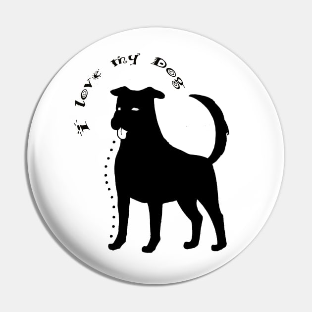 I love my Dog Pin by LaGelfling