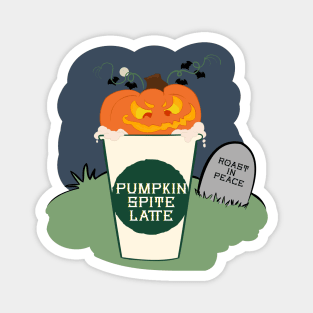 Funny Halloween Pumpkin Spite Latte Magnet