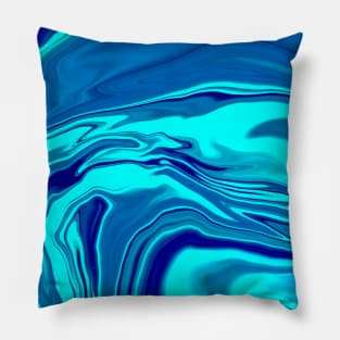 Shades of Blue Swirls Original Art Print Pillow