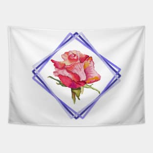 Digital Watercolor Rose Design Tapestry