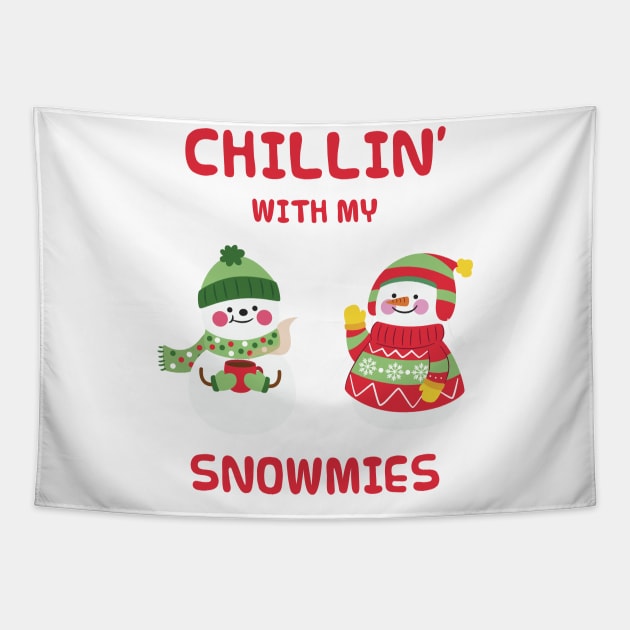 Chillin with my snowmies Tapestry by The Gift Hub