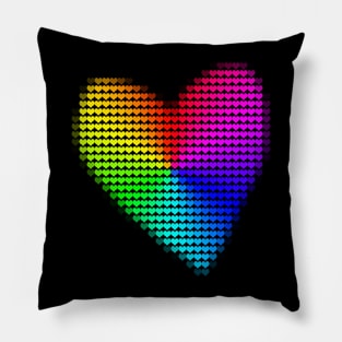 Valentines Day Spectrum Heart Filled with Hearts Pillow