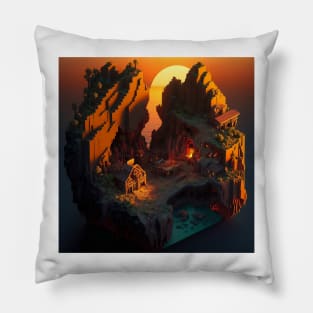 My small worlds : sunset cliffs Pillow