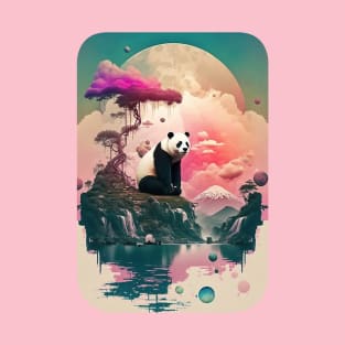 Panda Under a Pink Tree T-Shirt