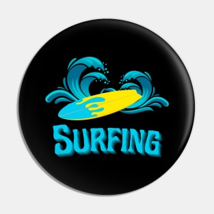 Surfing Surfer Wave Water Sprorts Pin