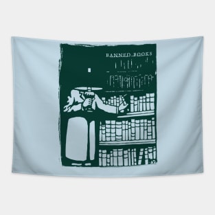 Banned Book Shelf Tapestry