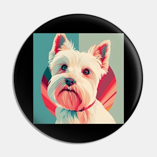 70s West Highland White Terrier Vibes: Pastel Pup Parade Pin