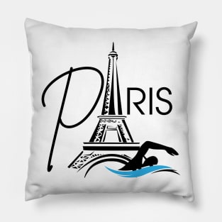 Paris summer sports swimming Pillow