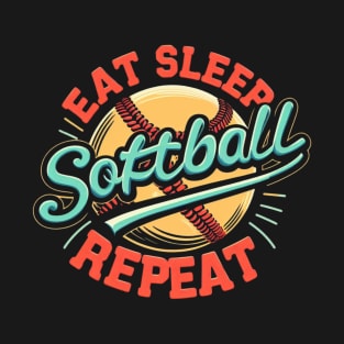 Eat Sleep softball repeat T-Shirt