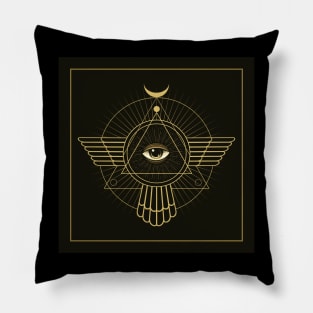 All Seeing Eye Esoteric in Triangle Masonic Pillow