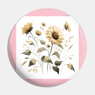 Women's Essence of Sunflower Graphic Design Pin