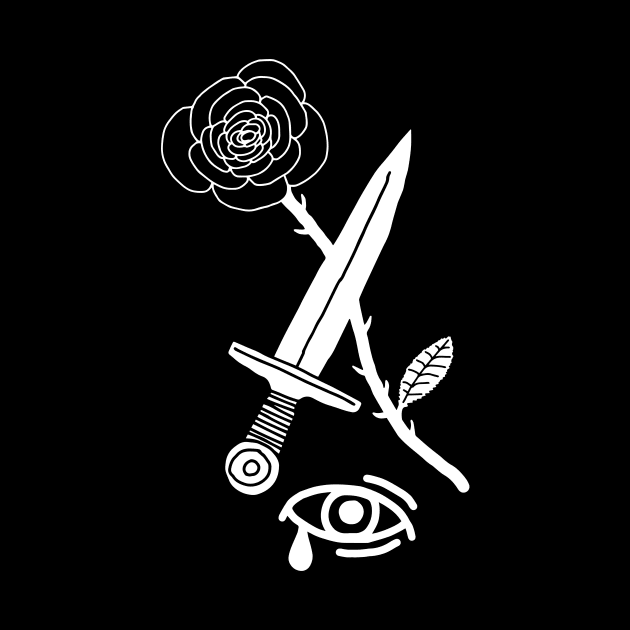 Rose, Dagger & Eye (White) by Graograman