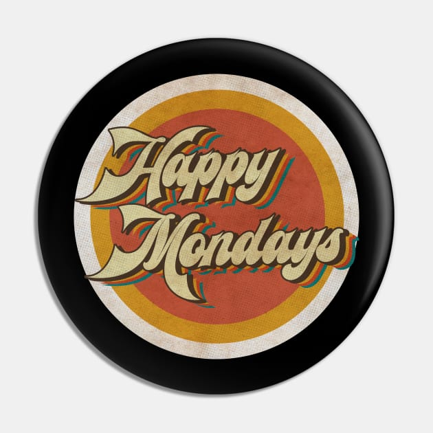 circle vintage Happy Mondays Pin by KewanAlasStore