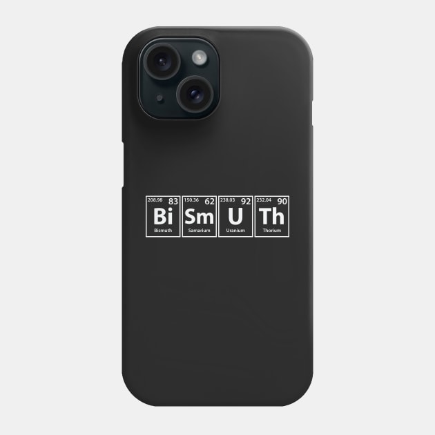 Bismuth (Bi-Sm-U-Th) Periodic Elements Spelling Phone Case by cerebrands