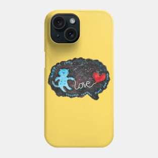 Grief Is Love Blue Cat Galaxy Brain Phone Case