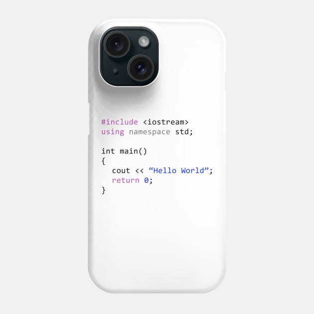 Hello world - First program in Computer science Phone Case by mangobanana