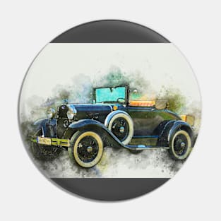 Vintage classic car art Pin