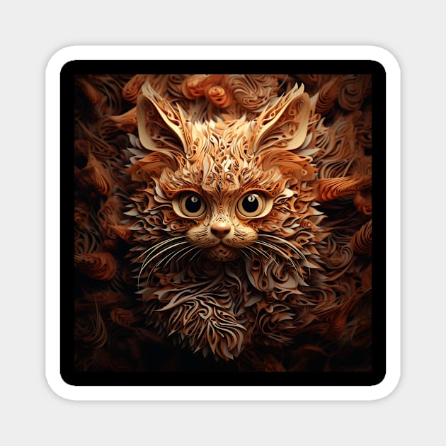 Mystic cat art Magnet by Love of animals