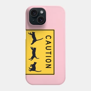 Cat Lover Caution Crossing Sign Phone Case