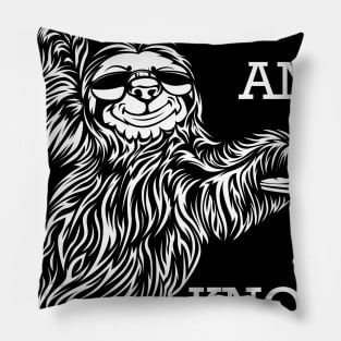 Sloth - Retro Style Sloth Lazy Vintage Pillow