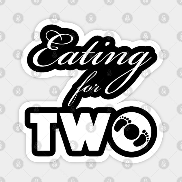 Eating For Two Pregnant Woman Funny Gift Magnet by HappyGiftArt