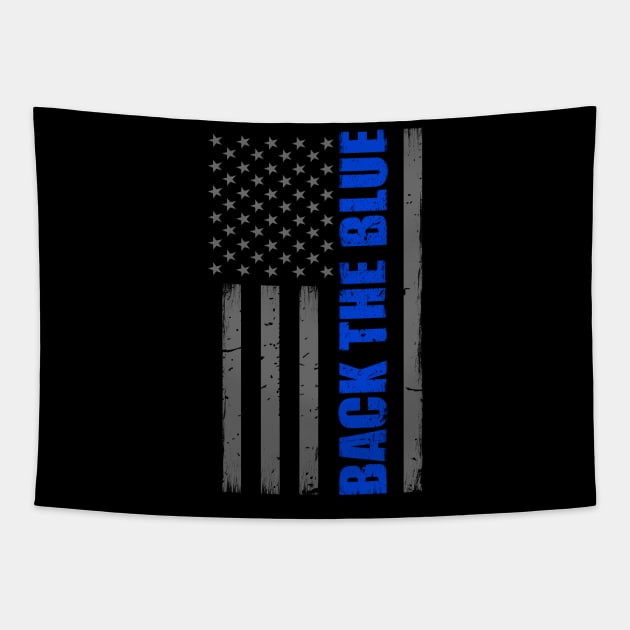 Back The Blue Thin Blue Line Flag Tapestry by bluelinemotivation