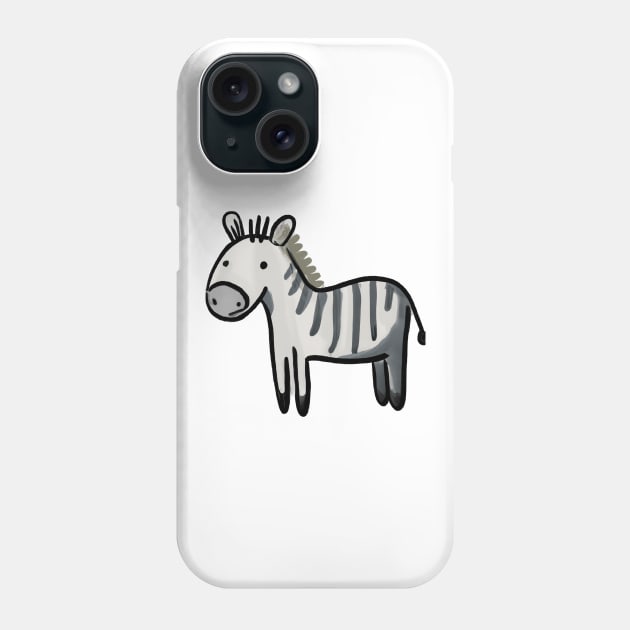 Cute Zebra Drawing Phone Case by Play Zoo