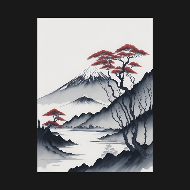 Serene Mount Fuji Sunset - Peaceful River Scenery by star trek fanart and more