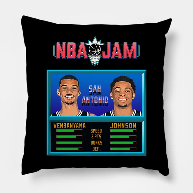 NBA JAM - SAN ANTONIO ! Pillow by Buff Geeks Art