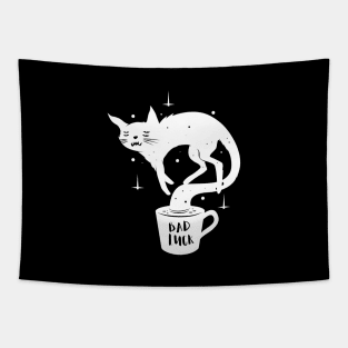Bad luck, Black cat with coffee Tapestry
