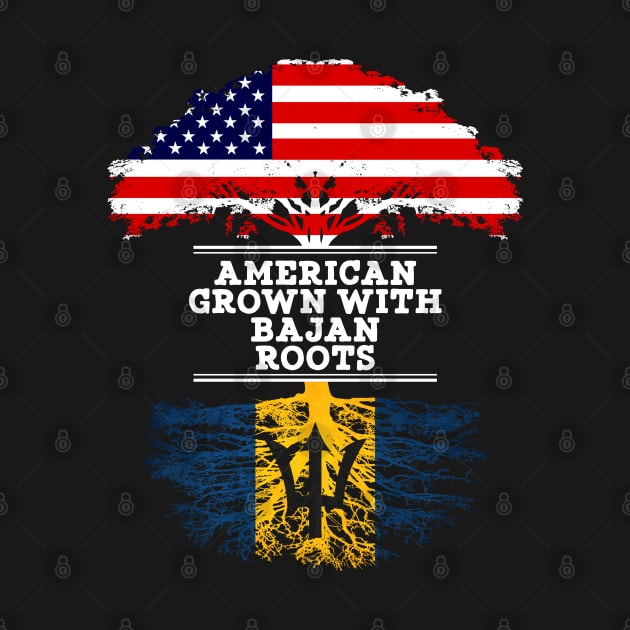 American Grown With Bajan Roots - Gift for Bajan From Barbados by Country Flags