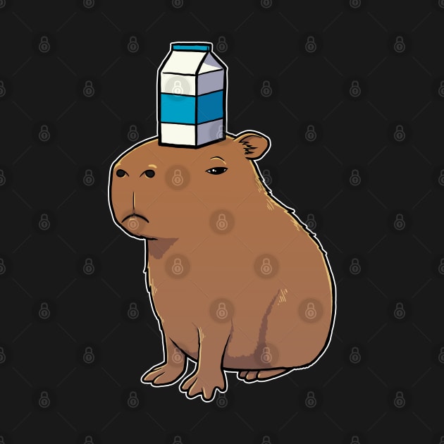 Capybara with Milk on its head by capydays