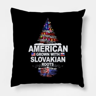 Christmas Tree  American Grown With Slovakian Roots - Gift for Slovakian From Slovakia Pillow