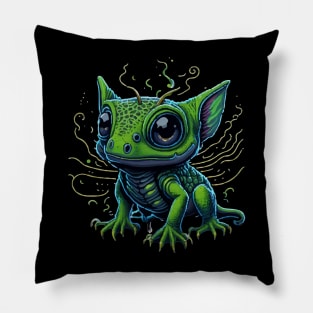 Gamer's Perfect Illustration - Cute Colorful Gekko Pillow