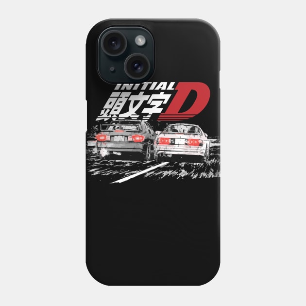 iNTIAL D Ryosuke Takahashi FC vs Kyoichi Sudo EVO Drift Car Battle Phone Case by cowtown_cowboy