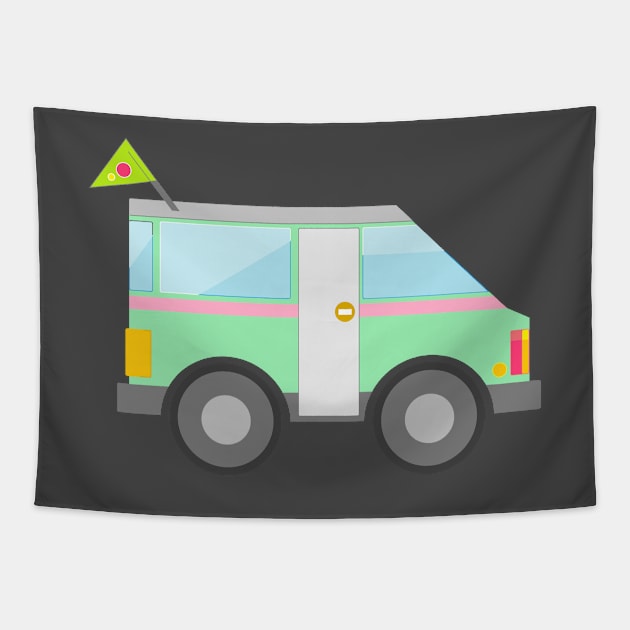 green van road trip Tapestry by prettyguardianstudio