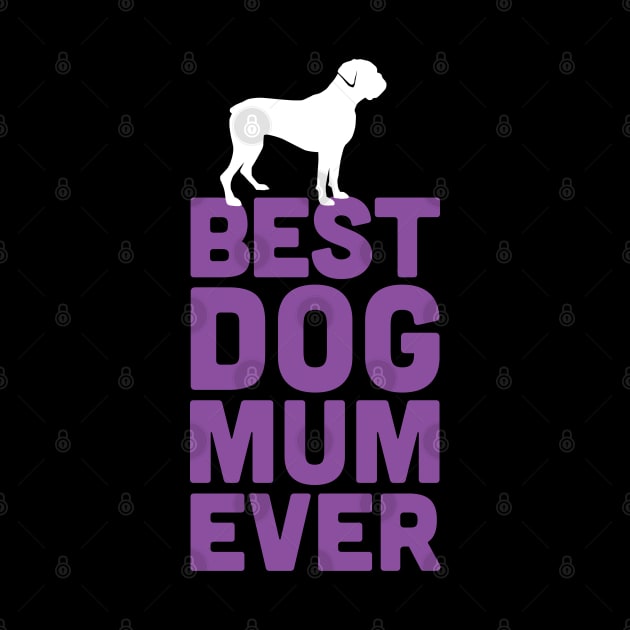 Best Boxer Dog Mum Ever - Purple Dog Lover Gift by Elsie Bee Designs