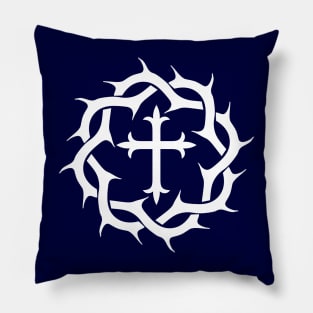 Cross and Crown Alternate Christian Heraldry Logo Pillow