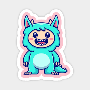 Cute Monster Kid Cartoon Magnet