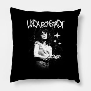 Linda Ronstadt // 1970s Retro Style Fan Design Pillow