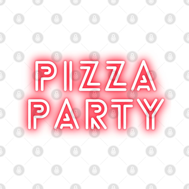 Pizza Party Neon Sign by stickersbyjori