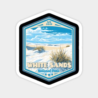 White Sands National Park Vintage WPA Style Outdoor Badge Magnet