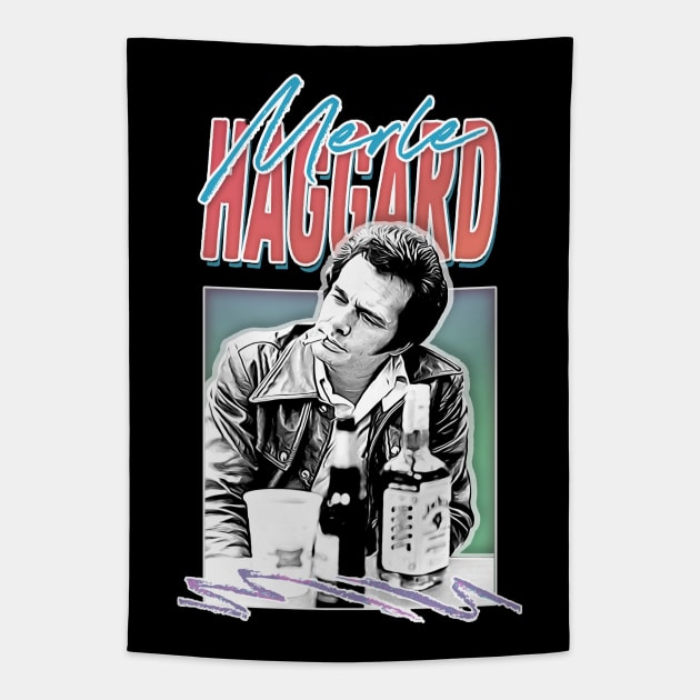 Merle Haggard  / Country Music Fan Gift Tapestry by DankFutura