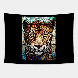 Serious leopard face Tapestry