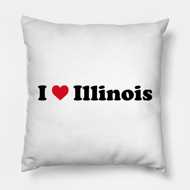 I Love Illinois Pillow by Novel_Designs